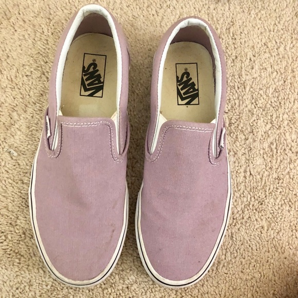 light purple slip on vans